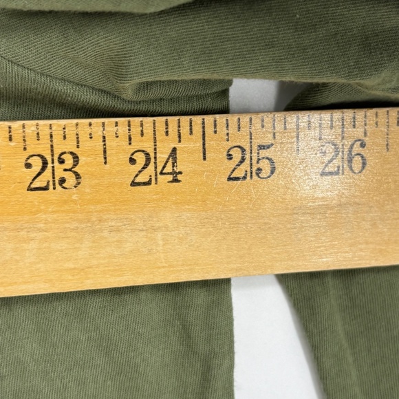 Gap Womens XXL Shrunken T Cropped T-Shirt Olive Green Cotton Crew Neck Long Slv - Picture 7 of 8